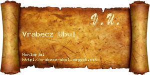 Vrabecz Ubul névjegykártya